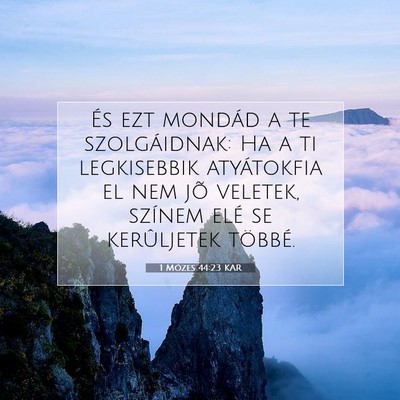1 Mózes 44:23 Bibliai vers magyarázata