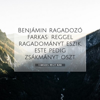 1 Mózes 49:27 Bibliai vers magyarázata