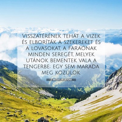 2 Mózes 14:28 KAR Bibliai verskép