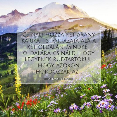 2 Mózes 30:4 KAR Bibliai verskép