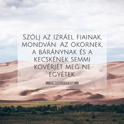 3 Mózes 7:23 KAR Bibliai verskép