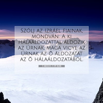 3 Mózes 7:29 KAR Bibliai verskép