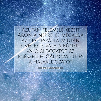 3 Mózes 9:22 KAR Bibliai verskép