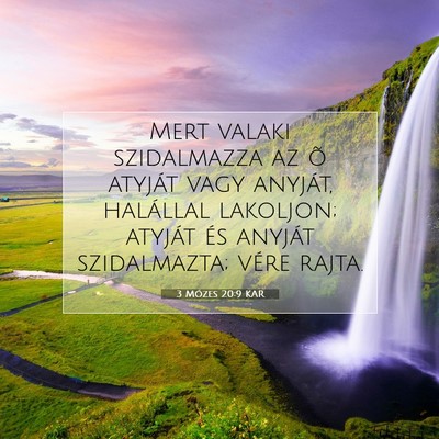 3 Mózes 20:9 KAR Bibliai verskép