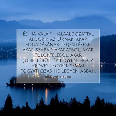 3 Mózes 22:21 KAR Bibliai verskép