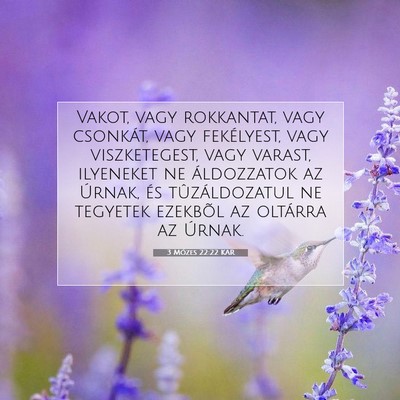 3 Mózes 22:22 KAR Bibliai verskép