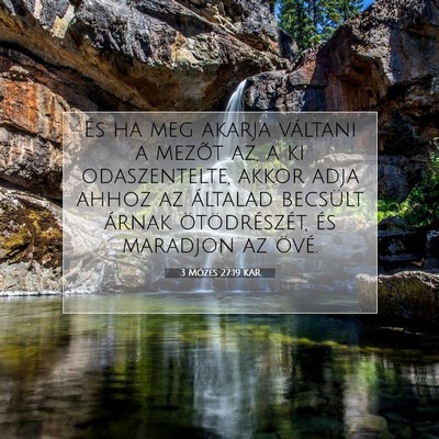 3 Mózes 27:19 KAR Bibliai verskép