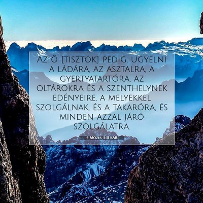 4 Mózes 3:31 Bibliai vers magyarázata