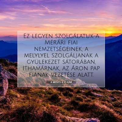 4 Mózes 4:33 Bibliai vers magyarázata