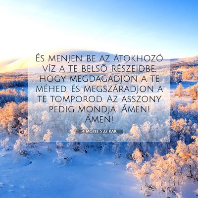 4 Mózes 5:22 Bibliai vers magyarázata