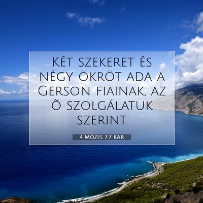 4 Mózes 7:7 Bibliai vers magyarázata
