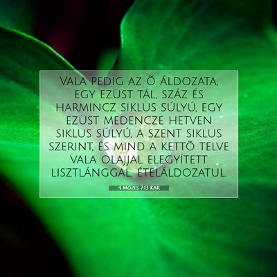 4 Mózes 7:13 Bibliai vers magyarázata