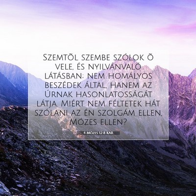 4 Mózes 12:8 Bibliai vers magyarázata