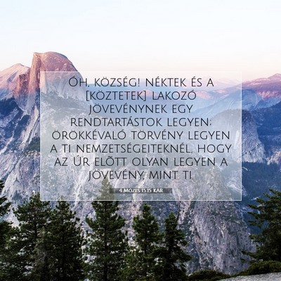 4 Mózes 15:15 Bibliai vers magyarázata