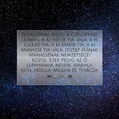 4 Mózes 27:1 Bibliai vers magyarázata