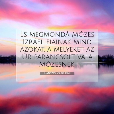 4 Mózes 29:40 Bibliai vers magyarázata