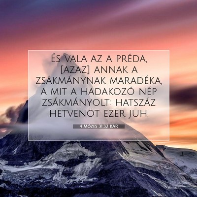 4 Mózes 31:32 Bibliai vers magyarázata