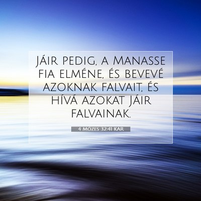 4 Mózes 32:41 Bibliai vers magyarázata