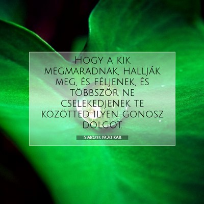5 Mózes 19:20 KAR Bibliai verskép