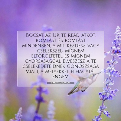 5 Mózes 28:20 KAR Bibliai verskép