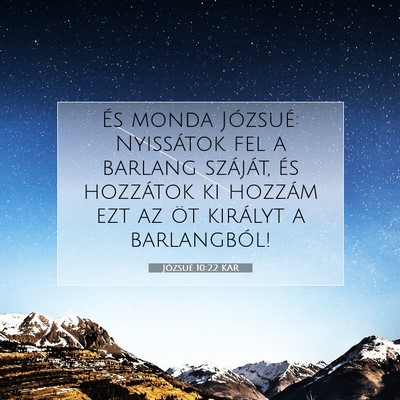 Józsué 10:22 Bibliai vers magyarázata