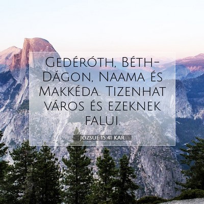 Józsué 15:41 Bibliai vers magyarázata
