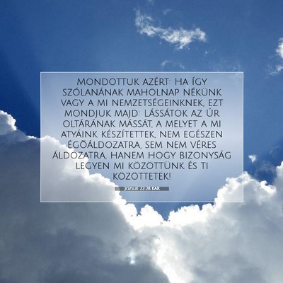 Józsué 22:28 Bibliai vers magyarázata