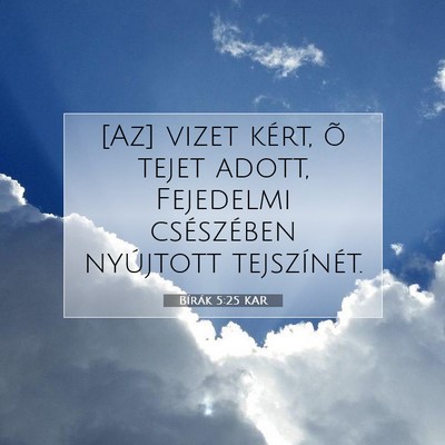Bírák 5:25 Bibliai vers magyarázata