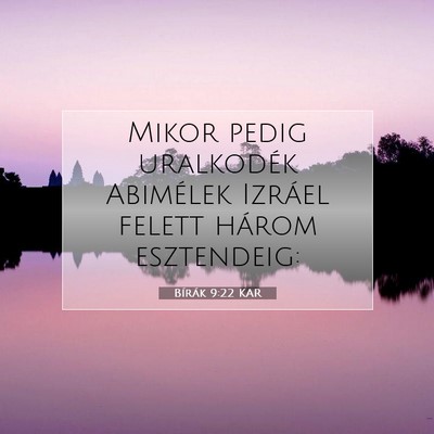 Bírák 9:22 Bibliai vers magyarázata