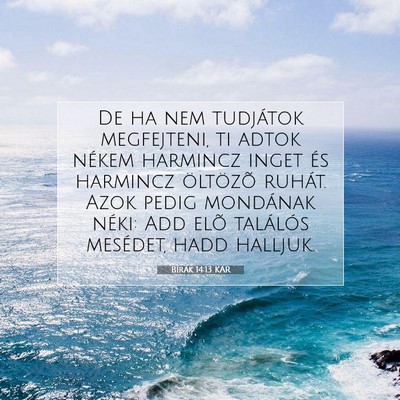Bírák 14:13 Bibliai vers magyarázata