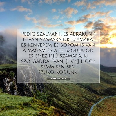 Bírák 19:19 Bibliai vers magyarázata