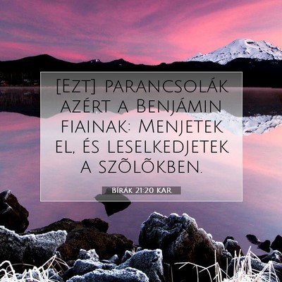Bírák 21:20 Bibliai vers magyarázata
