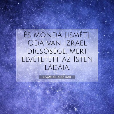1 Sámuel 4:22 KAR Bibliai verskép