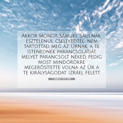1 Sámuel 13:13 KAR Bibliai verskép