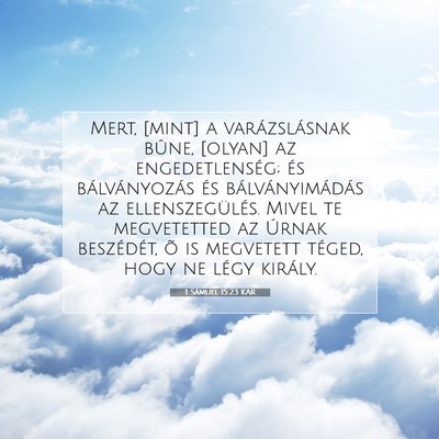 1 Sámuel 15:23 KAR Bibliai verskép