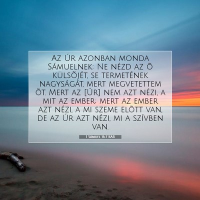 1 Sámuel 16:7 KAR Bibliai verskép