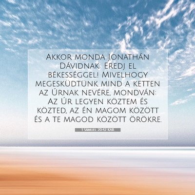 1 Sámuel 20:42 KAR Bibliai verskép