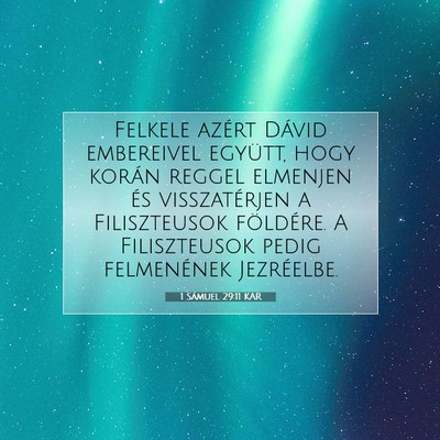 1 Sámuel 29:11 KAR Bibliai verskép