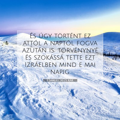 1 Sámuel 30:25 KAR Bibliai verskép
