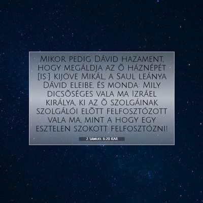 2 Sámuel 6:20 KAR Bibliai verskép