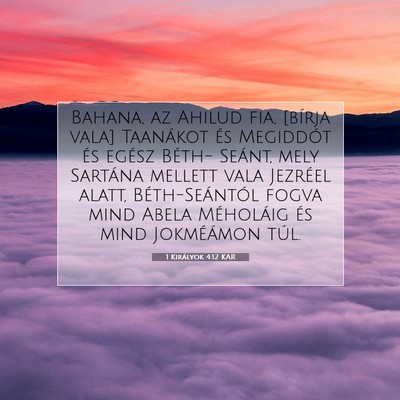 1 Királyok 4:12 KAR Bibliai verskép