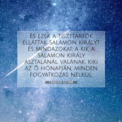 1 Királyok 4:27 KAR Bibliai verskép