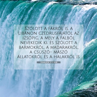 1 Királyok 4:33 KAR Bibliai verskép