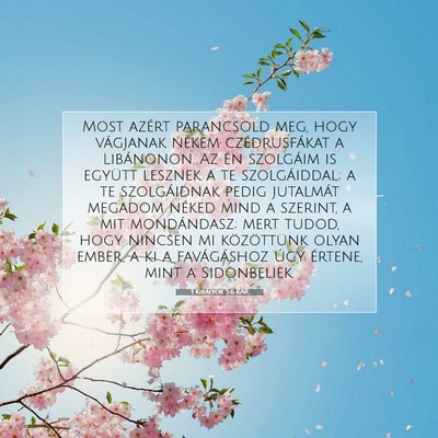 1 Királyok 5:6 KAR Bibliai verskép