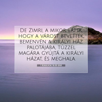 1 Királyok 16:18 KAR Bibliai verskép