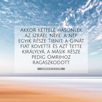 1 Királyok 16:21 Bibliai vers magyarázata