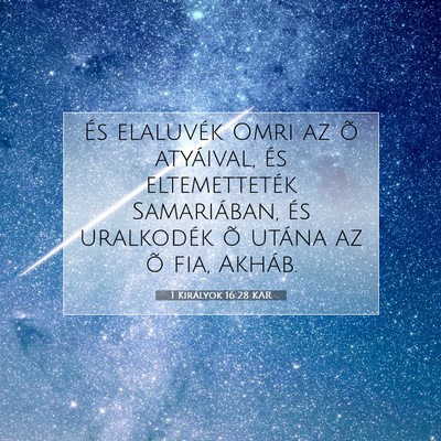 1 Királyok 16:28 KAR Bibliai verskép