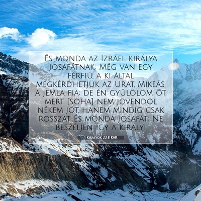1 Királyok 22:8 KAR Bibliai verskép