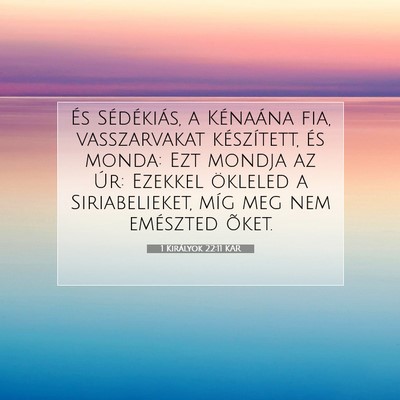 1 Királyok 22:11 KAR Bibliai verskép