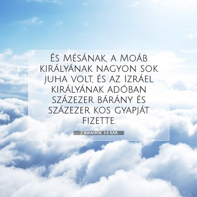 2 Királyok 3:4 KAR Bibliai verskép